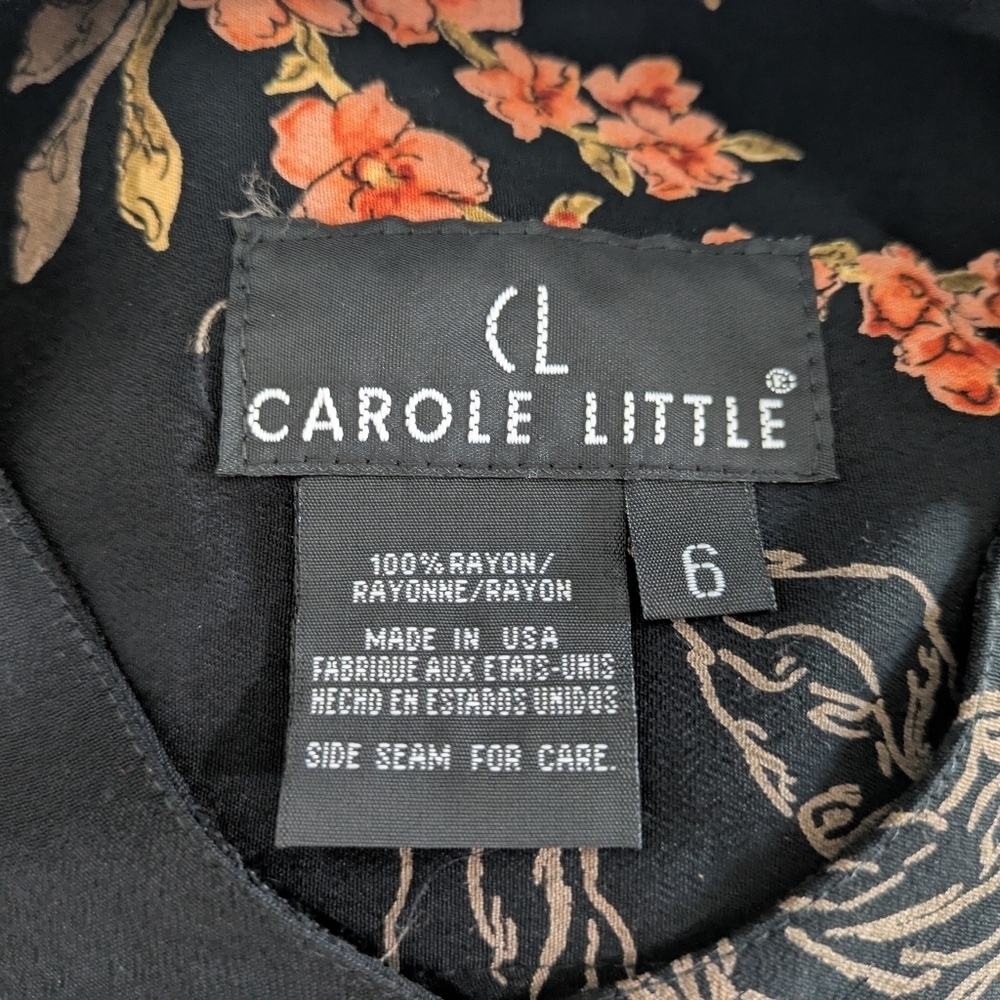 Vintage Caroline Little Women Floral Mandarin Collar Button Down Tunic Shirt Sz6 - Picture 11 of 12